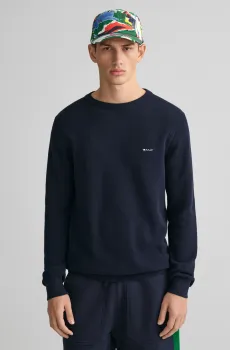 Мужской темно-синий джемпер COTTON PIQUE Синий XL Gant 8040521