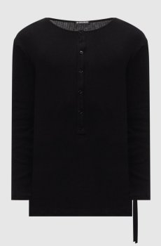 Черный лонгслив ILYAS Serafino в рубчик