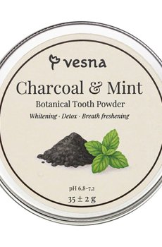 Отбеливающий зубной порошок Vesna Charcoal & Mint Botanical Tooth Powder Уголь и мята, 35 г