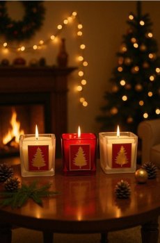 Свічки, 3 шт. - червоний