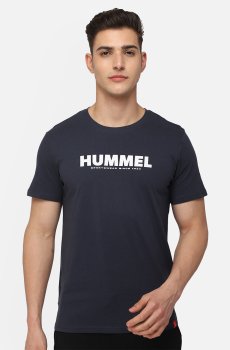 hummel Men Navy Blue Printed T-shirt