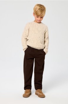 Штани з домішкою віскози - коричневий