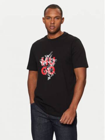 HUGO Футболка Racing Bulls 50523839 Чорний Regular Fit HUGO Футболка Racing Bulls 50523839 Чорний Regular Fit
