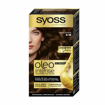 Безаммиачная стойкая краска для волос SYOSS Oleo Intense с маслом-активатором 4-18 Шоколадный каштановый, 115 мл Безаммиачная стойкая краска для волос SYOSS Oleo Intense с маслом-активатором 4-18 Шоколадный каштановый, 115 мл