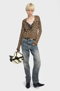 Женский бежевый кашемировый кардиган с узором Бежевый M ZADIG&VOLTAIRE KWCA01643_DAIM