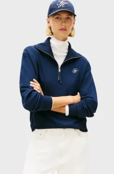 Женская темно-синяя кофта SCRIPT HALF Синий L Tommy Hilfiger WW0WW49470