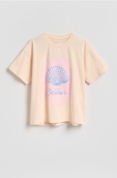 Reserved - Футболка з принтом - нюдовий - 432HU-02X