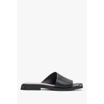 Шльопанці шкіряні чорні Estro ER00115288
