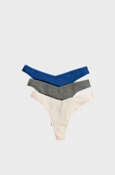Женские трусики-танга (3 шт) JOHN Разноцветный S Etam 6539634