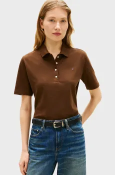 Женское коричневое поло 1985 REG Коричневый S Tommy Hilfiger WW0WW43224