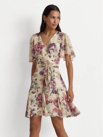 Lauren Ralph Lauren Коктейльна сукня 250932617001 Écru Regular Fit Lauren Ralph Lauren Коктейльна сукня 250932617001 Écru Regular Fit