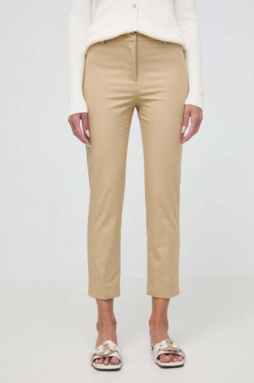 Брюки Weekend Max Mara женские цвет бежевый фасон сигареты высокая посадка Брюки Weekend Max Mara женские цвет бежевый фасон сигареты высокая посадка