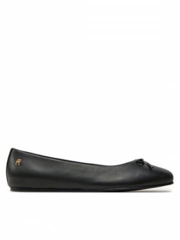 Tommy Hilfiger Балетки Ballerina Leather Flat Bow FW0FW08359 Чорний Tommy Hilfiger Балетки Ballerina Leather Flat Bow FW0FW08359 Чорний