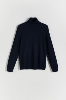 Reserved - Бавовняна водолазка - темно-синій - 3516C-59X