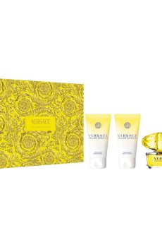 Парфюмированный набор женский Versace Yellow Diamond (туалетная вода, 50 мл + лосьон для тела, 50 мл + гель для душа, 50 мл)