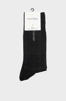 Мужские черные носки (2 пары) CHECK Черный ONESIZE Calvin Klein 701241440