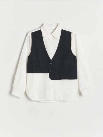 Reserved - GIRLS` SHIRT - білий - 203BG-00X Reserved - GIRLS` SHIRT - білий - 203BG-00X