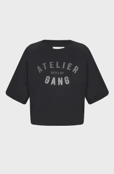 Женская черная футболка Черный S Replay WI3437.000.A23458