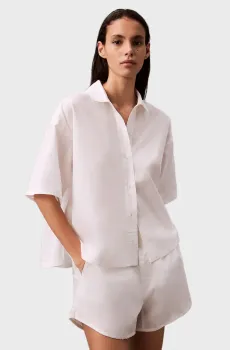 Женская белая рубашка S/S BUTTON DOWN Белый L Calvin Klein 000QS7314E