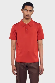 Мужское оранжевое поло Оранжевый M Sandro SHPTR00382_Blood orange