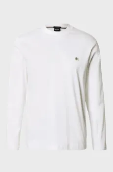 Мужской белый лонгслив Белый M BOSS 50555107;100