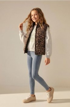 Ребристі легінси з ефектом зношеності - чорний