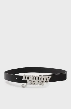 Женский черный кожаный ремень SCRIPT BOLD Черный 80 Tommy Jeans AW0AW18101