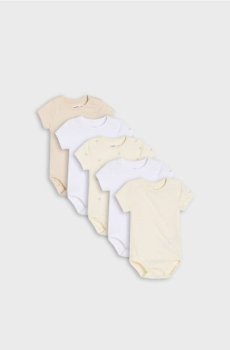 Бавовняне боді, 5 шт. - нюдовий