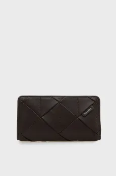 Женский темно-коричневый кошелек WOVEN PASSPORT LONGFOLD Коричневый ONESIZE Calvin Klein LV04F1221G