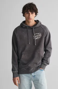Мужское серое худи HEAVY WASH Серый L Gant 2013060