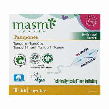 Тампоны органические Masmi Regular без аппликатора, 18 шт Тампоны органические Masmi Regular без аппликатора, 18 шт