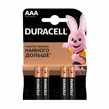 Батарейки Duracell Basic AAA 1.5V LR03, 4 шт Батарейки Duracell Basic AAA 1.5V LR03, 4 шт