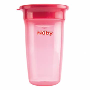 Чашка-непроливайка Nuby 360 з кришкою рожева (NV0414003pnk) Чашка-непроливайка Nuby 360 з кришкою рожева (NV0414003pnk)