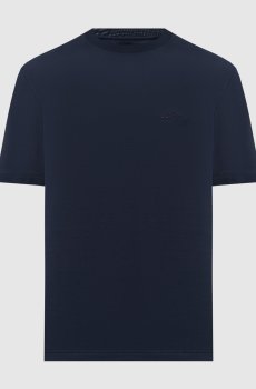 Синяя футболка с вышивкой