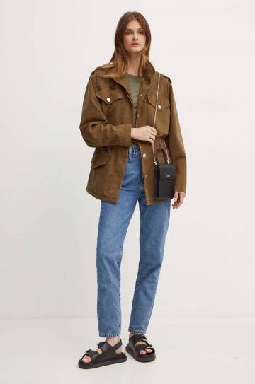 Джинсовая куртка Pinko женская цвет коричневый переходная 103921 A22P Джинсовая куртка Pinko женская цвет коричневый переходная 103921 A22P