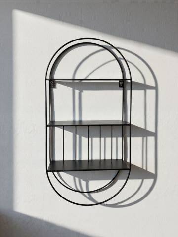 Металева настінна полиця - чорний