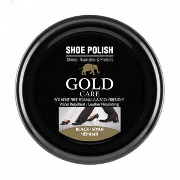 Крем-краска для обуви в банке Gold Care Shoe Polish Черный, 50 мл Крем-краска для обуви в банке Gold Care Shoe Polish Черный, 50 мл