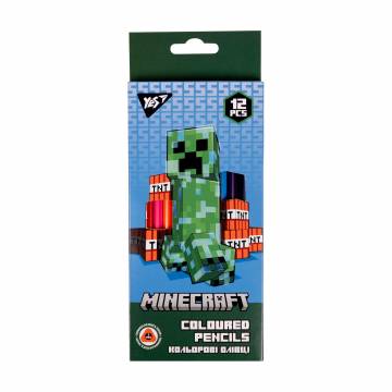 Набор цветных карандашей YES Minecraft, 12 цветов (290701) Набор цветных карандашей YES Minecraft, 12 цветов (290701)