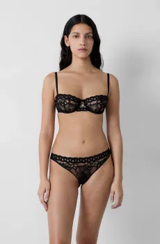 Женские черные трусики-танга PATCHOULI Черный M Etam 6551202