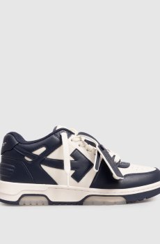 Синие кожаные кроссовки Out Of Office с логотипом