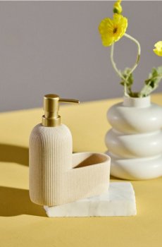 Рифлений дозатор для засобу для миття посуду - бежевий