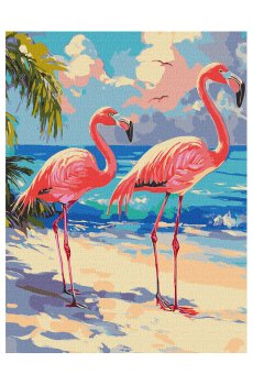 Картина по номерам Ideyka Розовые фламинго, 30*40 см (KHO6775)