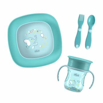 Детский набор для кормления Chicco Set Pappa, от 1 года, голубой, 5 предметов (16201.25) Детский набор для кормления Chicco Set Pappa, от 1 года, голубой, 5 предметов (16201.25)