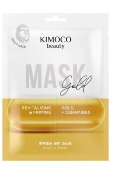 Восстанавливающая укрепляющая тканевая маска для лица Kimoco Beauty Revitalizing & Firming Mask с золотом и церамидами, 23 мл