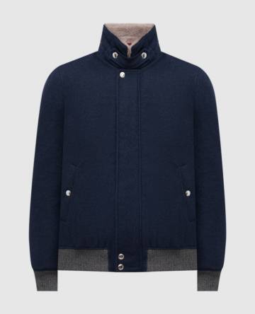 Синяя куртка с кашемиром на меху
