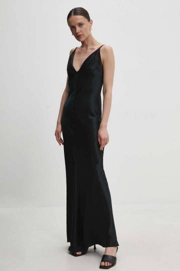Платье Answear Lab цвет чёрный maxi расклешённая Платье Answear Lab цвет чёрный maxi расклешённая