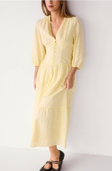 Reserved - Сукня з вишивкою - світло-жовтий - 406IK-10X