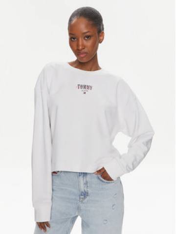 Tommy Jeans Світшот Essential Logo DW0DW17796 Білий Relaxed Fit Tommy Jeans Світшот Essential Logo DW0DW17796 Білий Relaxed Fit