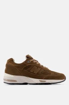 Женские коричневые замшевые кроссовки Made in UK 991 Luxe Suede Коричневый 9 New Balance W991BR1