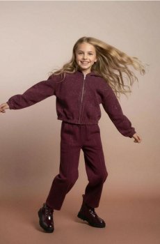 Худі з капюшоном з ефектом прання - бордовий